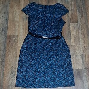 ALYX Teal/greenblue Blue, Black Lace Dress Size 8